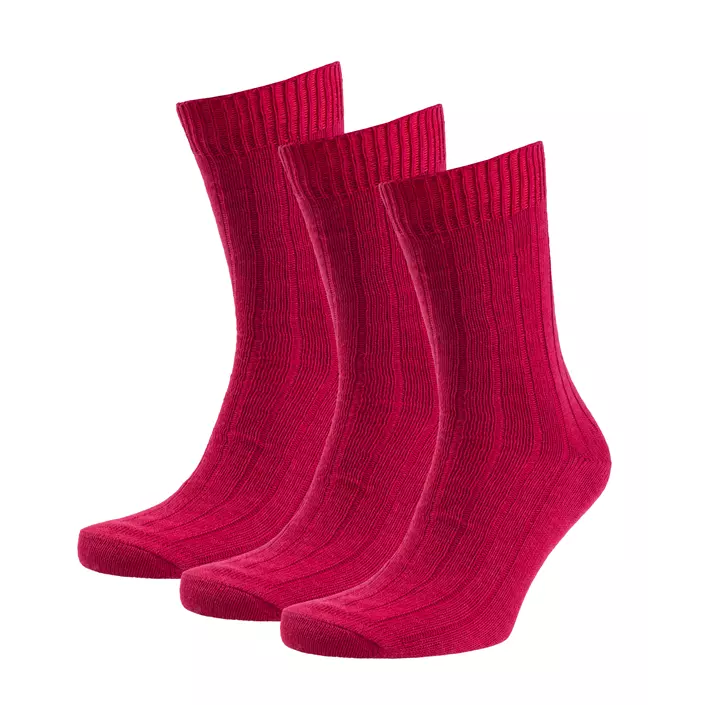 3-pack socks with merino wool, Blood red, large image number 0