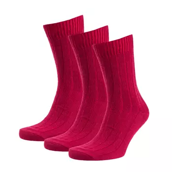 3-pack socks with merino wool, Blood red