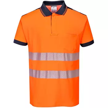 Portwest PW3 polo shirt, Hi-Vis Orange/Dark Marine