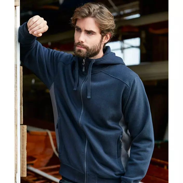 South West Franklin hoodie with full zipper, Navy/Grey, large image number 1