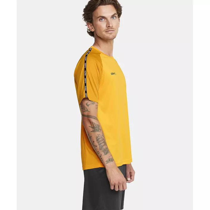 Craft Squad 2.0 Contrast Jersey T-Shirt, Sweden Yellow-Golden, large image number 6