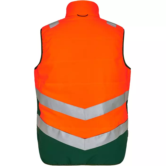 Engel Safety quiltet vest, Hi-vis Orange/Grøn, large image number 1