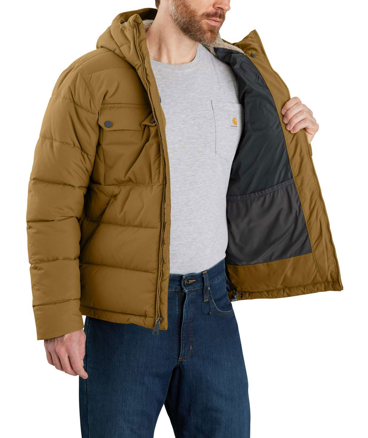 Carhartt Midweight vinterjakke, Oak Brown, large image number 3