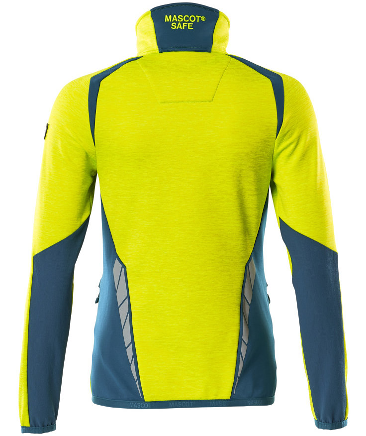 Mascot Accelerate Safe dame fleecegenser, Hi-Vis Gul/M&oslash;rk Petroleum