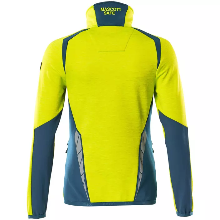 Mascot Accelerate Safe women's fleece sweater, Hi-Vis Yellow/Dark Petroleum, large image number 1