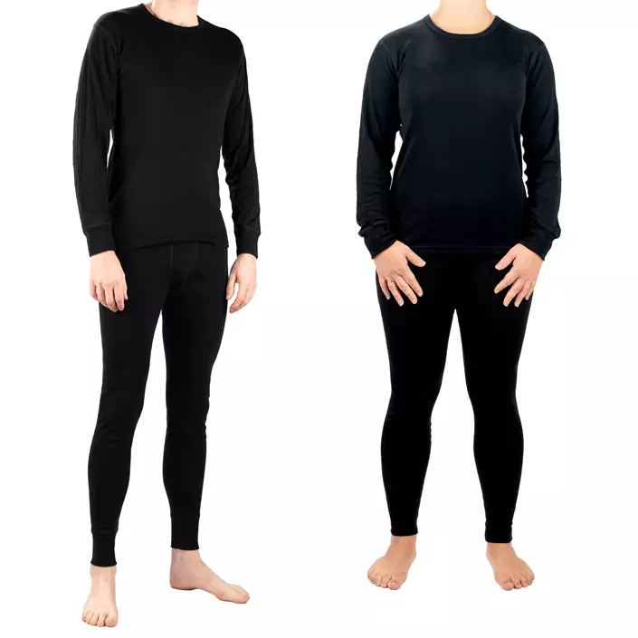 Westborn baselayer bukser med merinould, Black, large image number 1