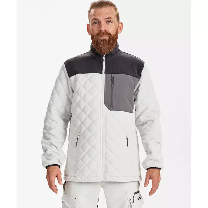 Engel Entire vatteret fleecejakke, Bone White/Anthracite Grey, large image number 1