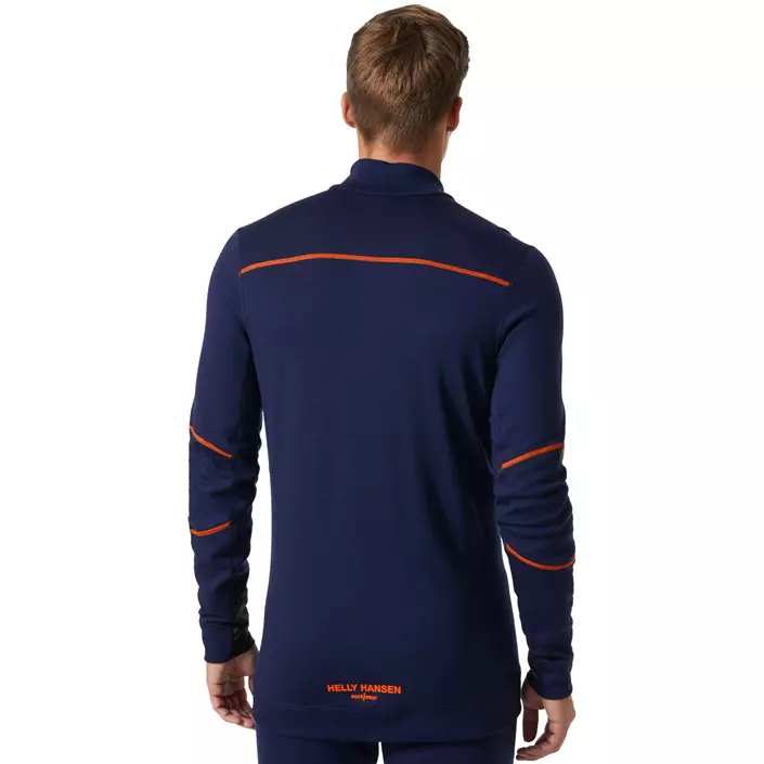 Helly Hansen Lifa half zip undershirt with merino wool, Navy/dark orange, large image number 3
