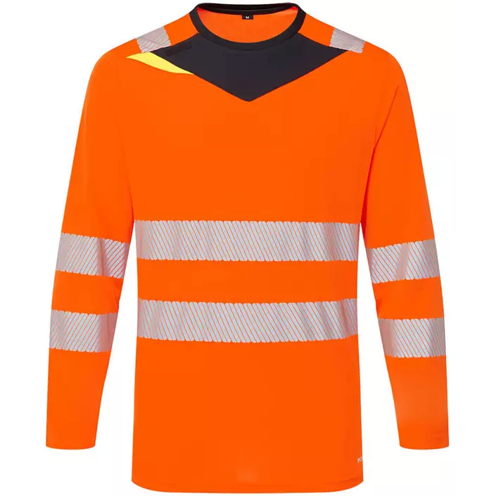 Portwest PW3 langärmliges T-Shirt, Hi-Vis Orange/Schwarz, large image number 0