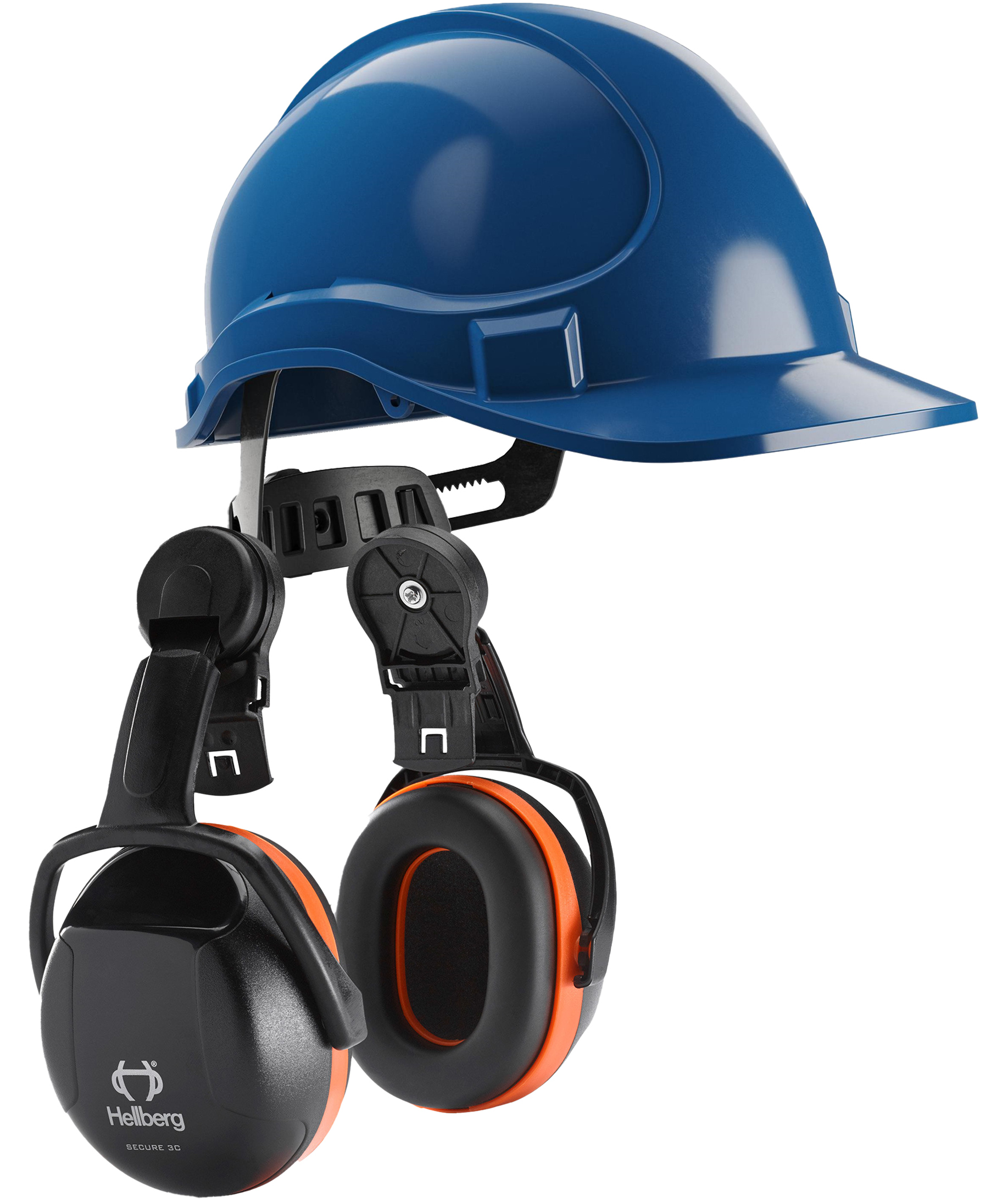 Hellberg skyddshj&auml;lm og  h&ouml;rselk&aring;por till hj&auml;lmmontering