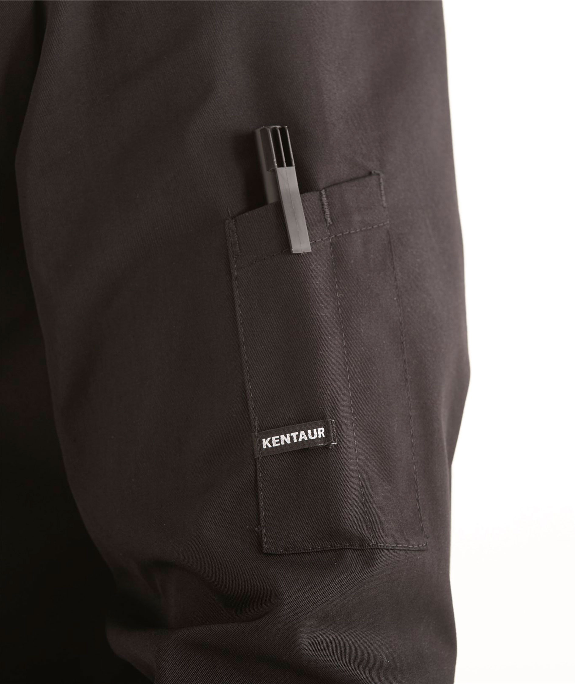 Kentaur modern fit kokkeskjorte/serveringsskjorte, Sort, large image number 3