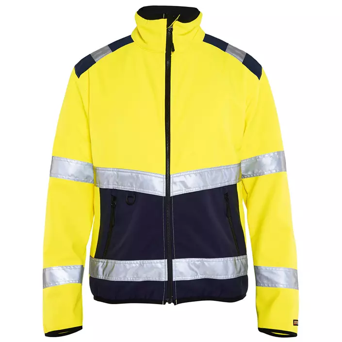 Blåkläder softshell jacket, Hi-vis Yellow/Marine, large image number 0