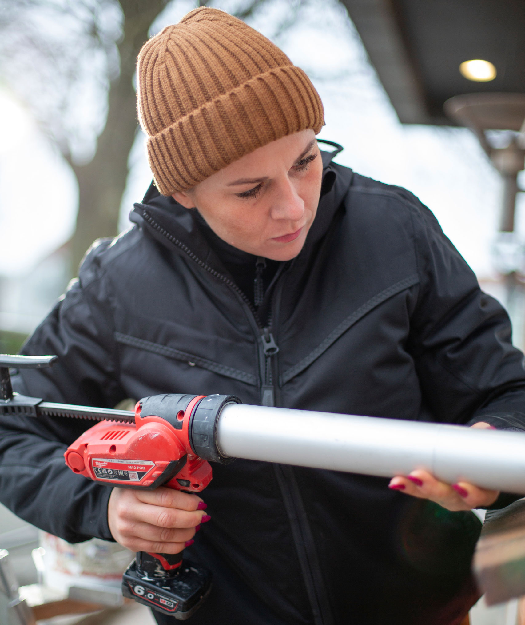 Mascot Customized knitted beanie, Nut brown, Nut brown, large image number 1