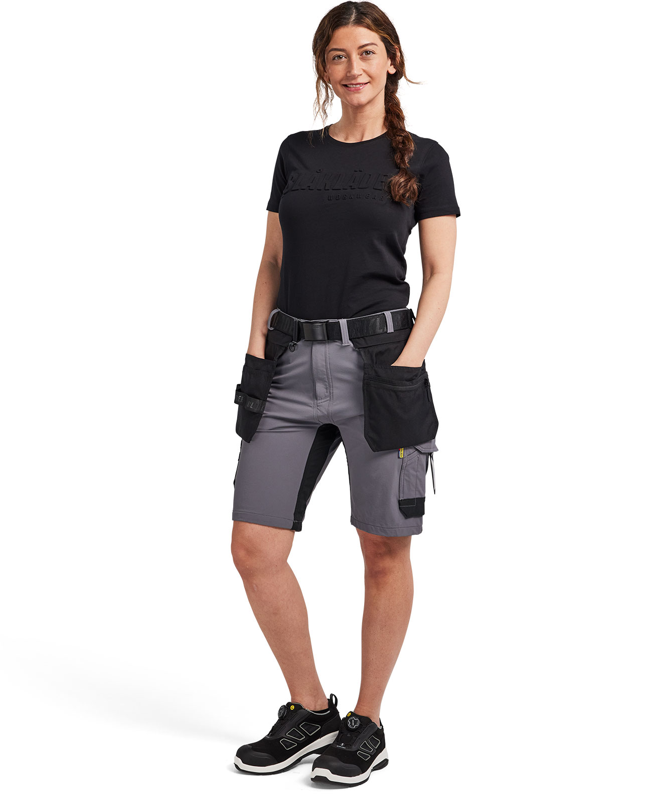 Bl&aring;kl&auml;der women's craftsman shorts full stretch, Medium grey/black