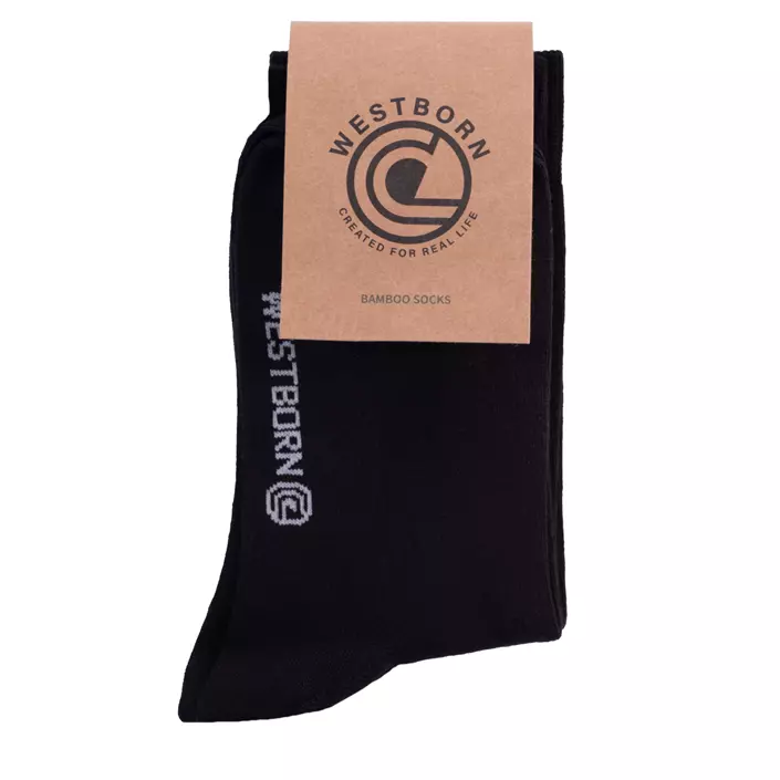 Westborn bamboo socks, Black, large image number 1