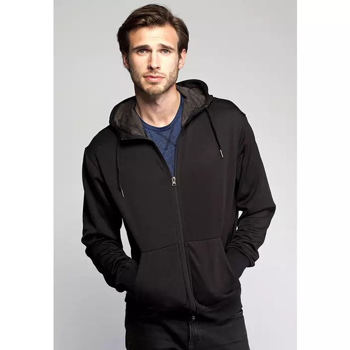 IK hoodie med blixtlås, Black, large image number 2