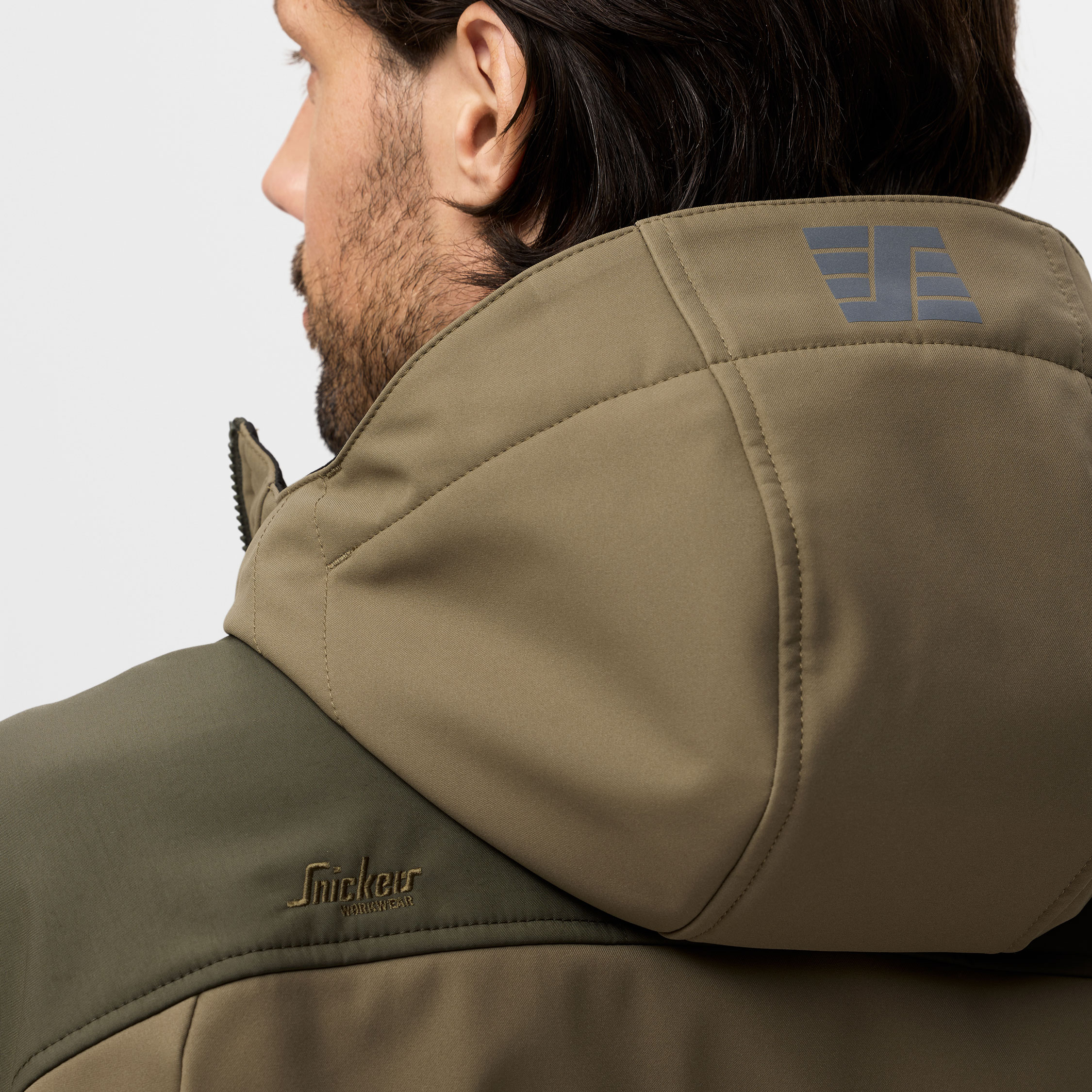 Snickers AllroundWork softshell jacket 1226, Khaki Green/Dark Khaki Green, large image number 9