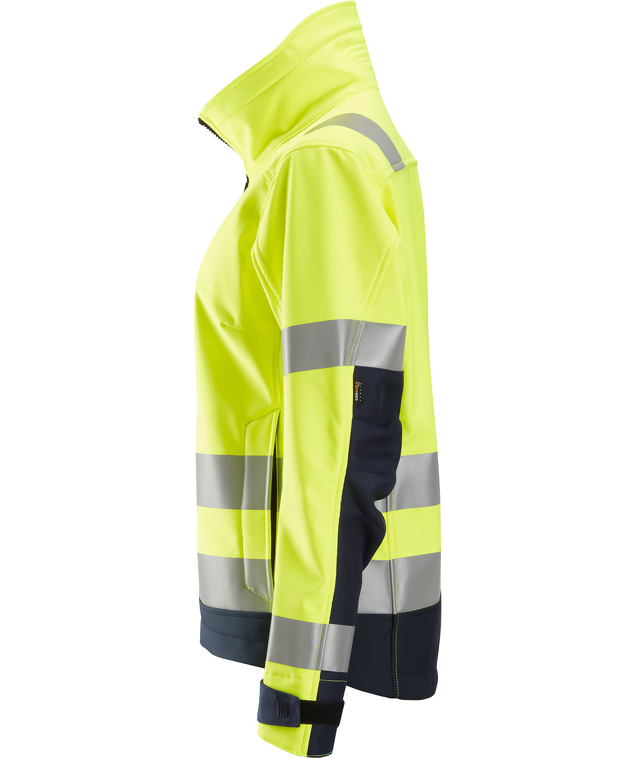 Snickers AllroundWork softshelljacka 1237 dam, Varsel gul/marinbl&aring;, large image number 2