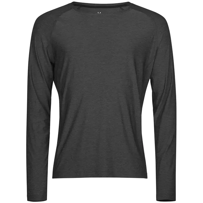 Tee Jays langermet Cooldry T-skjorte, Svart melange, large image number 0