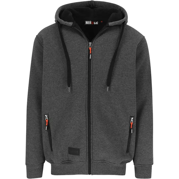 HEROCK Otis hoodie med dragkedja, Dark Heather Grey, large image number 0