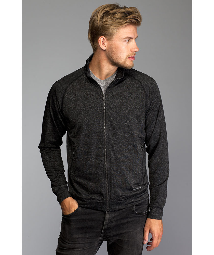 Pitch Stone  cardigan with zipper, Dark black melange, large image number 2