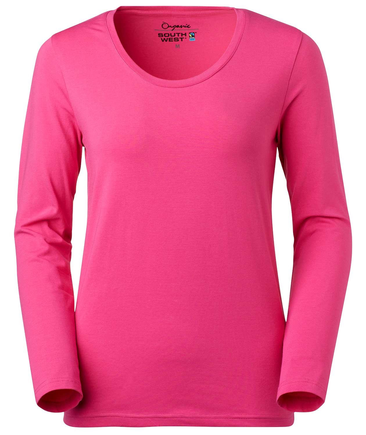 South West Lily ekologisk l&aring;ng&auml;rmad T-shirt dam, Cerise