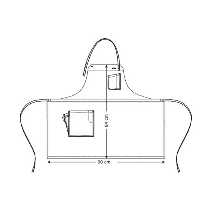 Kentaur Raw bib apron with pockets, Khaki, Khaki, large image number 3