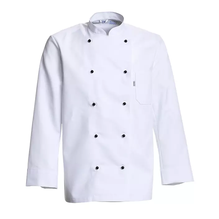 Nybo Workwear Deligt  kokkejakke uden knapper, Hvid, large image number 0