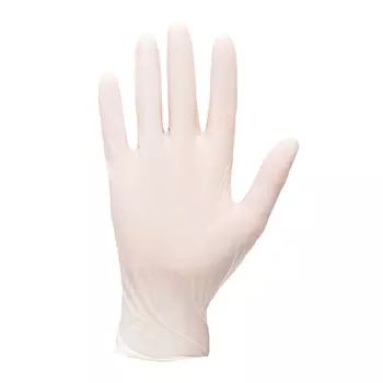 Portwest A910 latex disposable gloves latex with powder 100-pack, White
