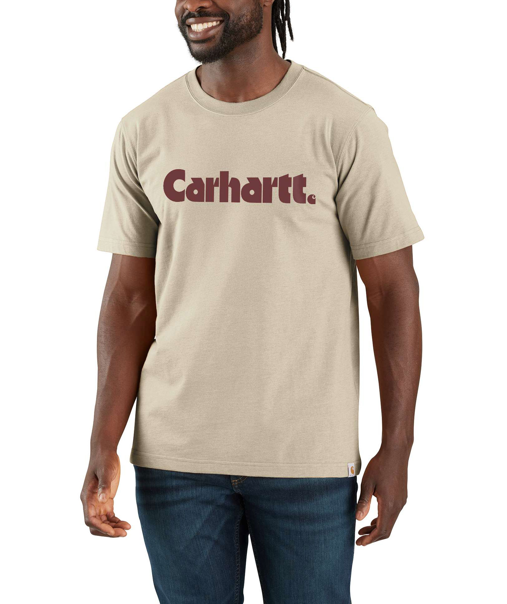 Carhartt Logo Graphic T-shirt, Oat Milk, large image number 1