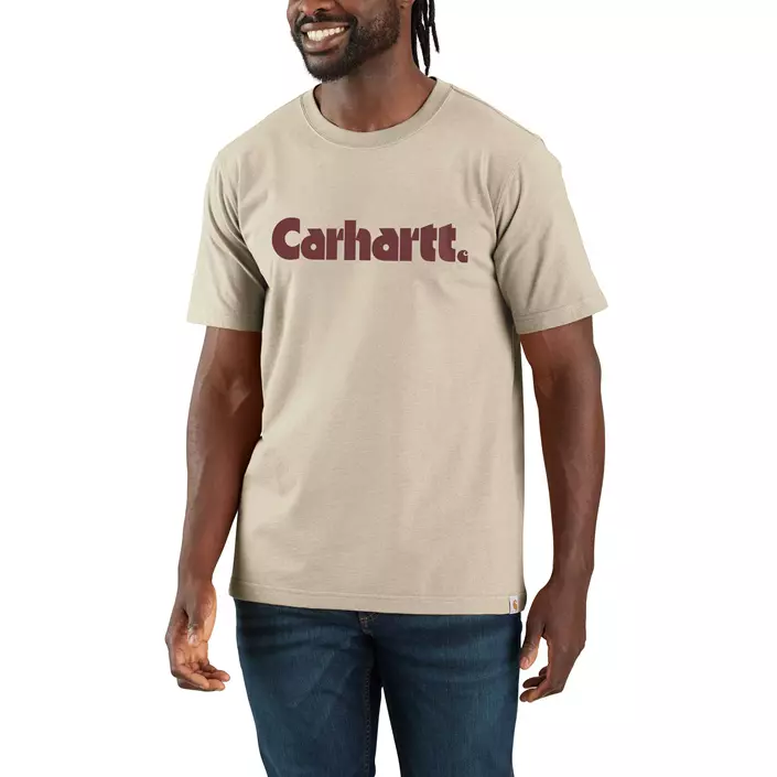 Carhartt Logo Graphic T-Shirt, Oat Milk, large image number 1