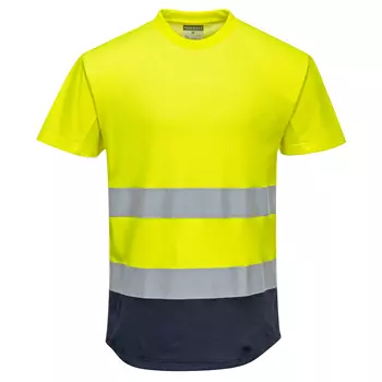 Portwest  T-shirt, Hi-Vis yellow/marine