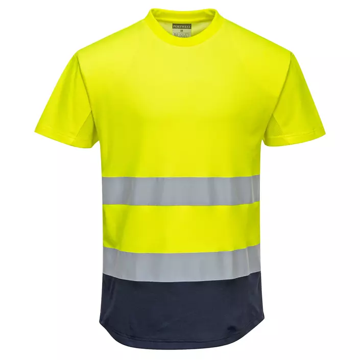 Portwest  T-shirt, Hi-Vis yellow/marine, large image number 0