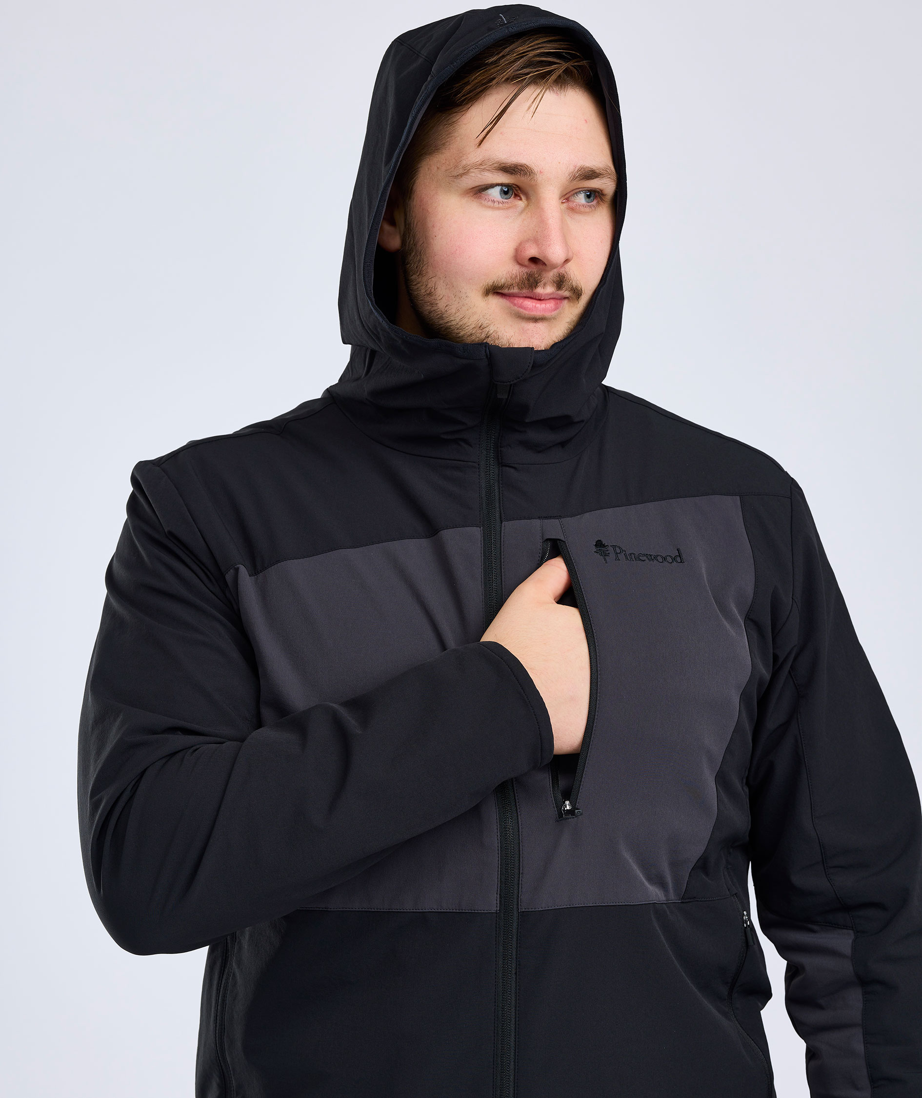 Pinewood Abisko Light jakke, Black/Dark Anthracite, large image number 5