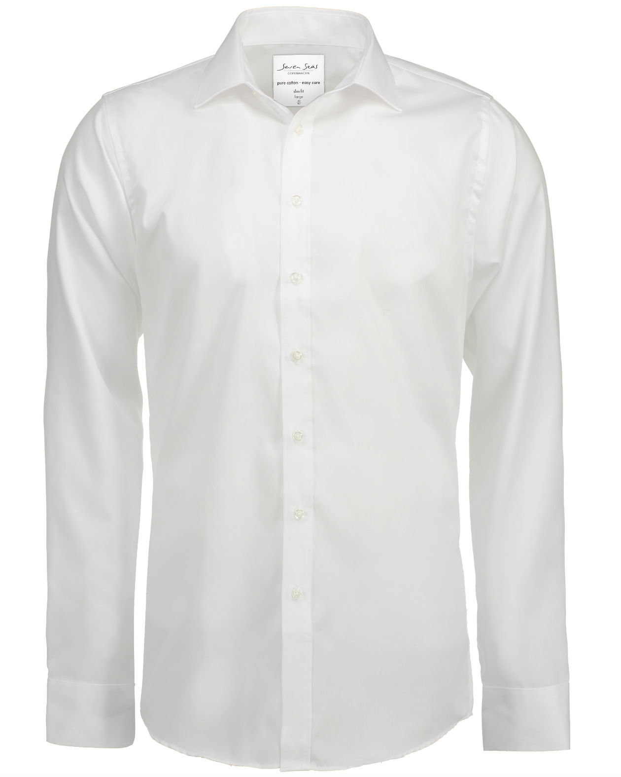 Seven Seas Fine Twill Slim fit shirt, White, White, swatch