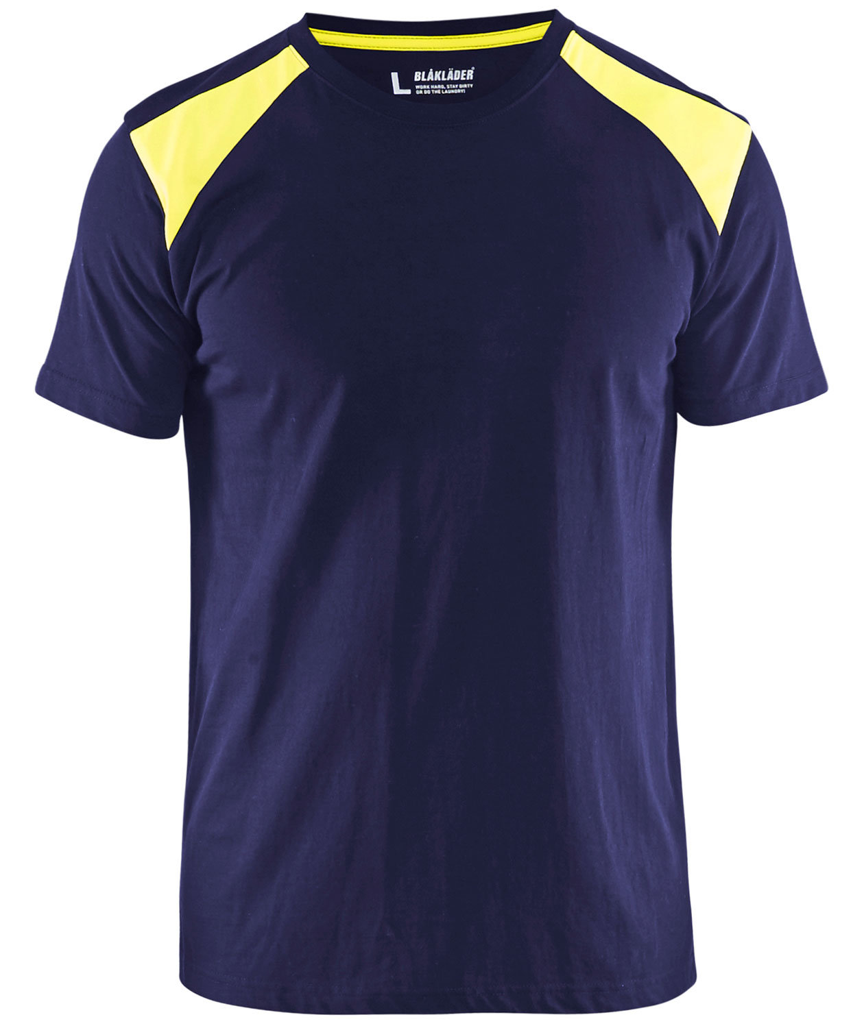 Bl&aring;kl&auml;der Unite T-shirt, Marine/Hi-Vis yellow