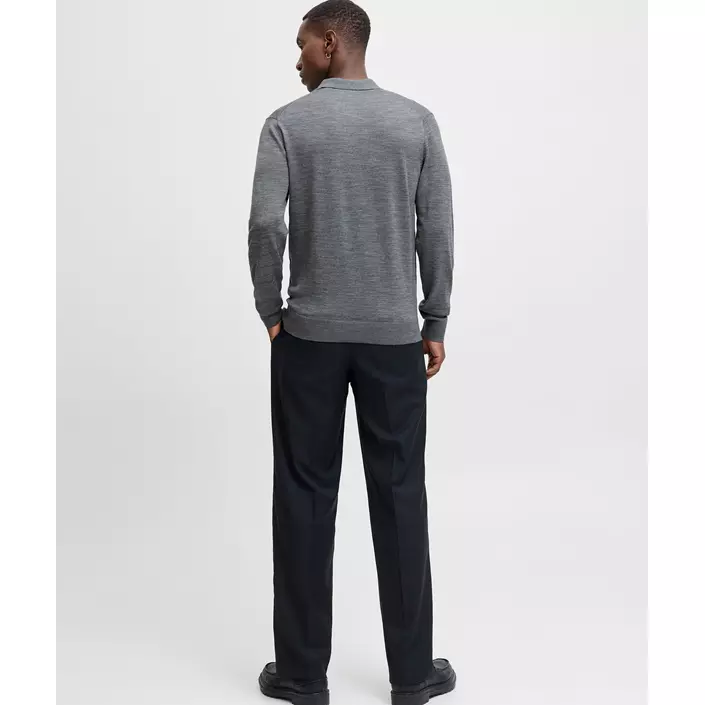 Jack & Jones Premium JPRBLAMERINO stickad tröja med merinoull, Medium Grey Melange, large image number 3