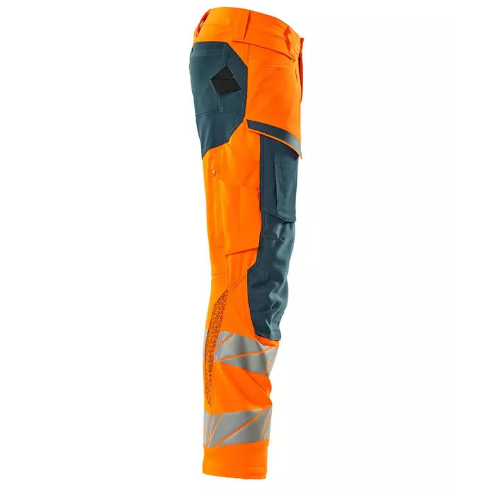 Mascot Accelerate Safe work trousers full stretch, Hi-Vis Orange/Dark Petroleum, large image number 3
