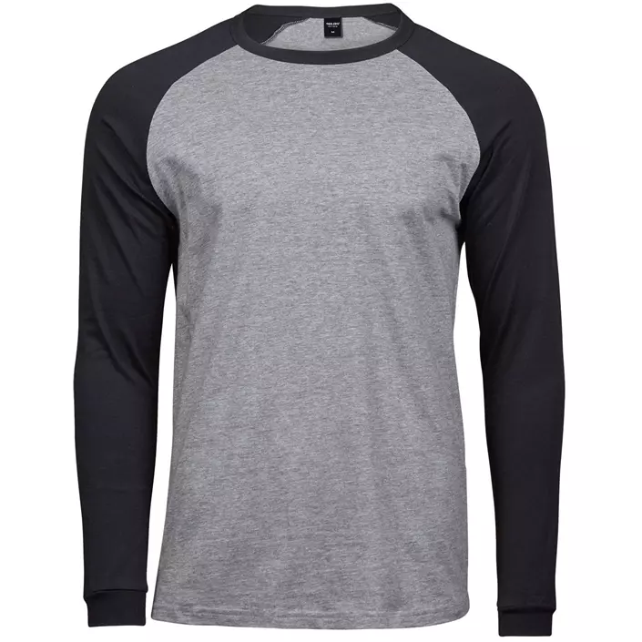 Tee Jays Baseball langermet T-skjorte, Heather/Svart, large image number 0