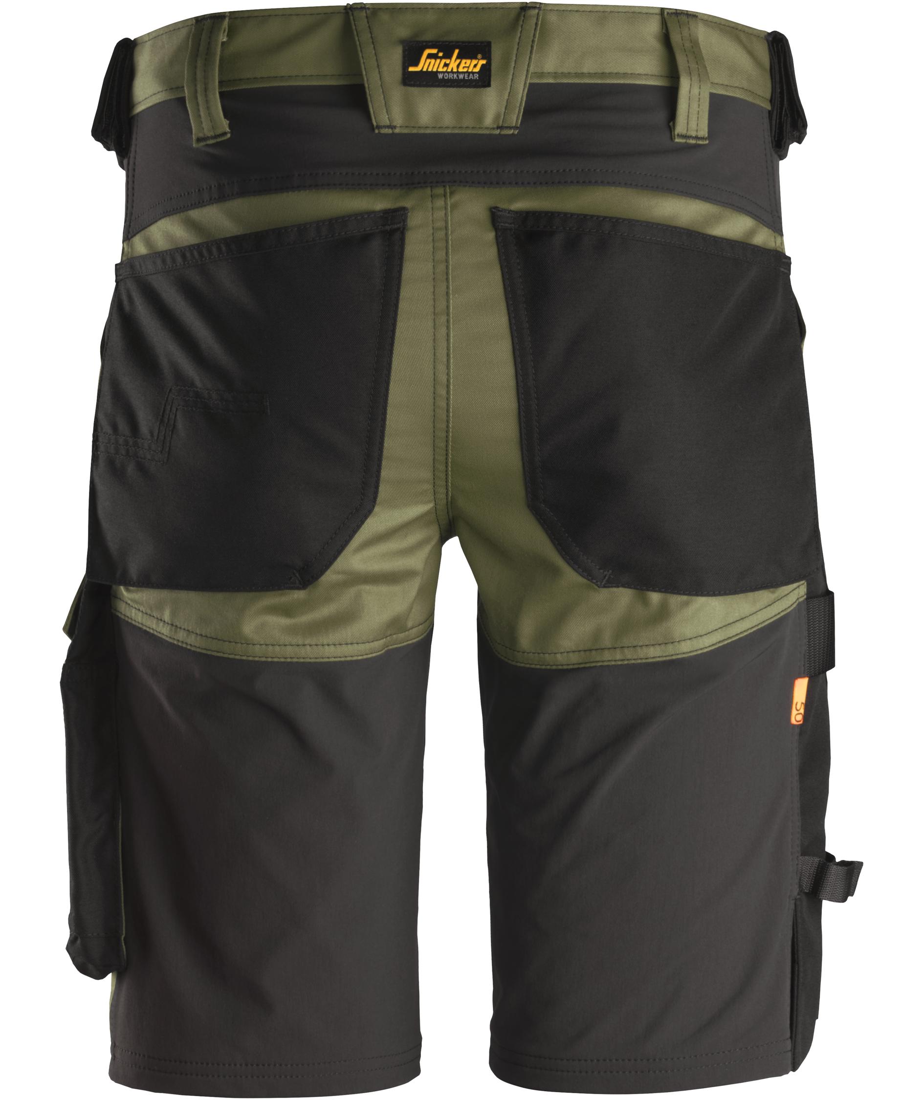 Snickers AllroundWork arbetsshorts 6143, Khaki Green/Black