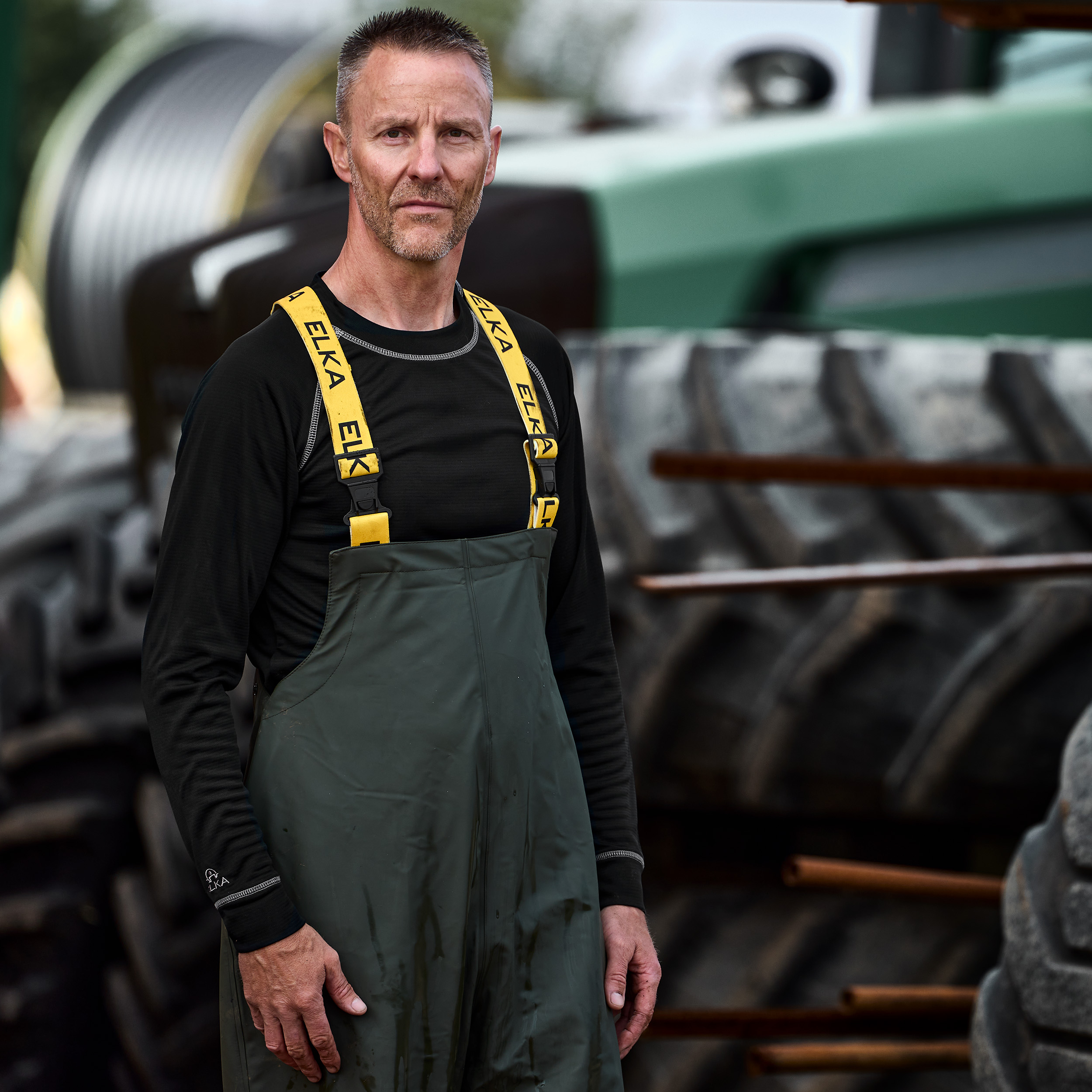 ELKA Elements PU/PVC rain bib and brace, Olive Green, large image number 3