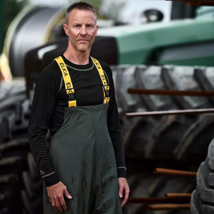 ELKA Elements PU/PVC regnhängselbyxa, Olivgrön, large image number 3