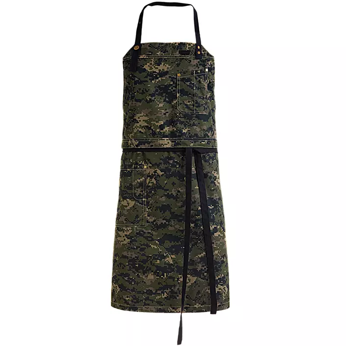 Kentaur Raw bib apron with pockets, Camouflage, Camouflage, large image number 0