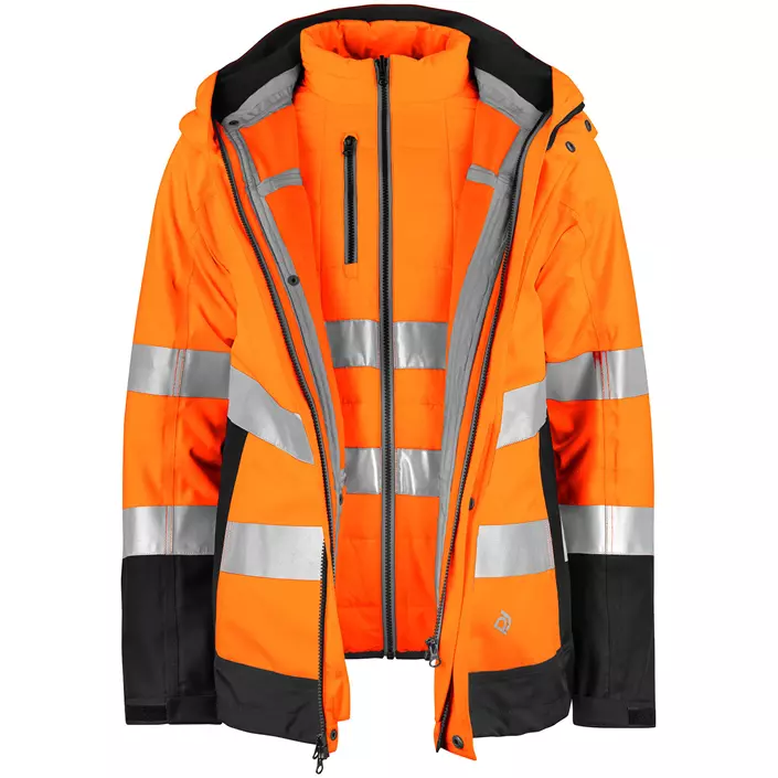 ProJob 3-in-1 work jacket, Hi-Vis Orange/Black, large image number 2