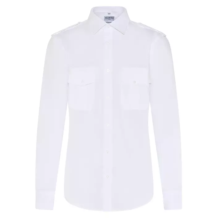 Angli Slim fit stretch  pilotskjorte, Hvid, large image number 0