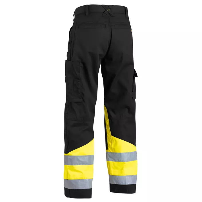 Blåkläder work trousers, Black/Hi-Vis Yellow, large image number 2
