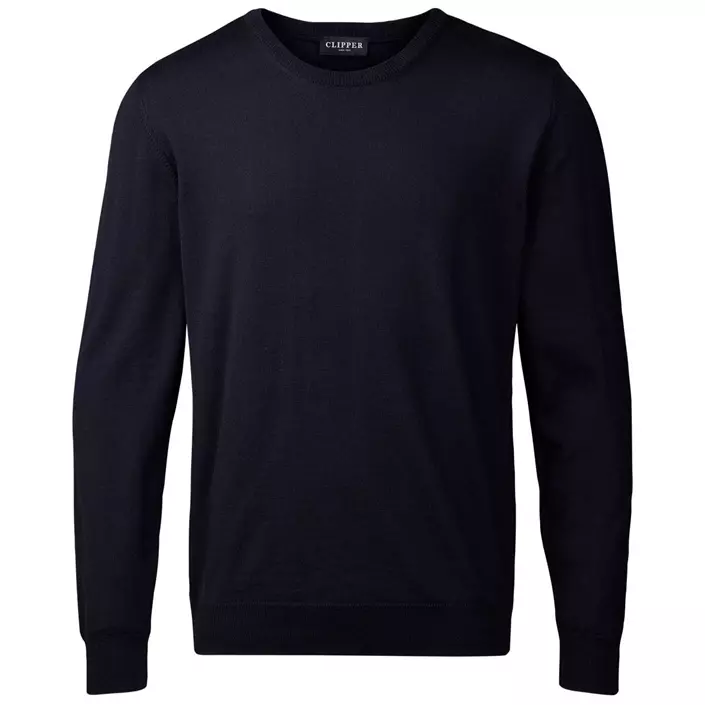 Clipper Milan stickad tröja med merinoull, Dark navy, large image number 0