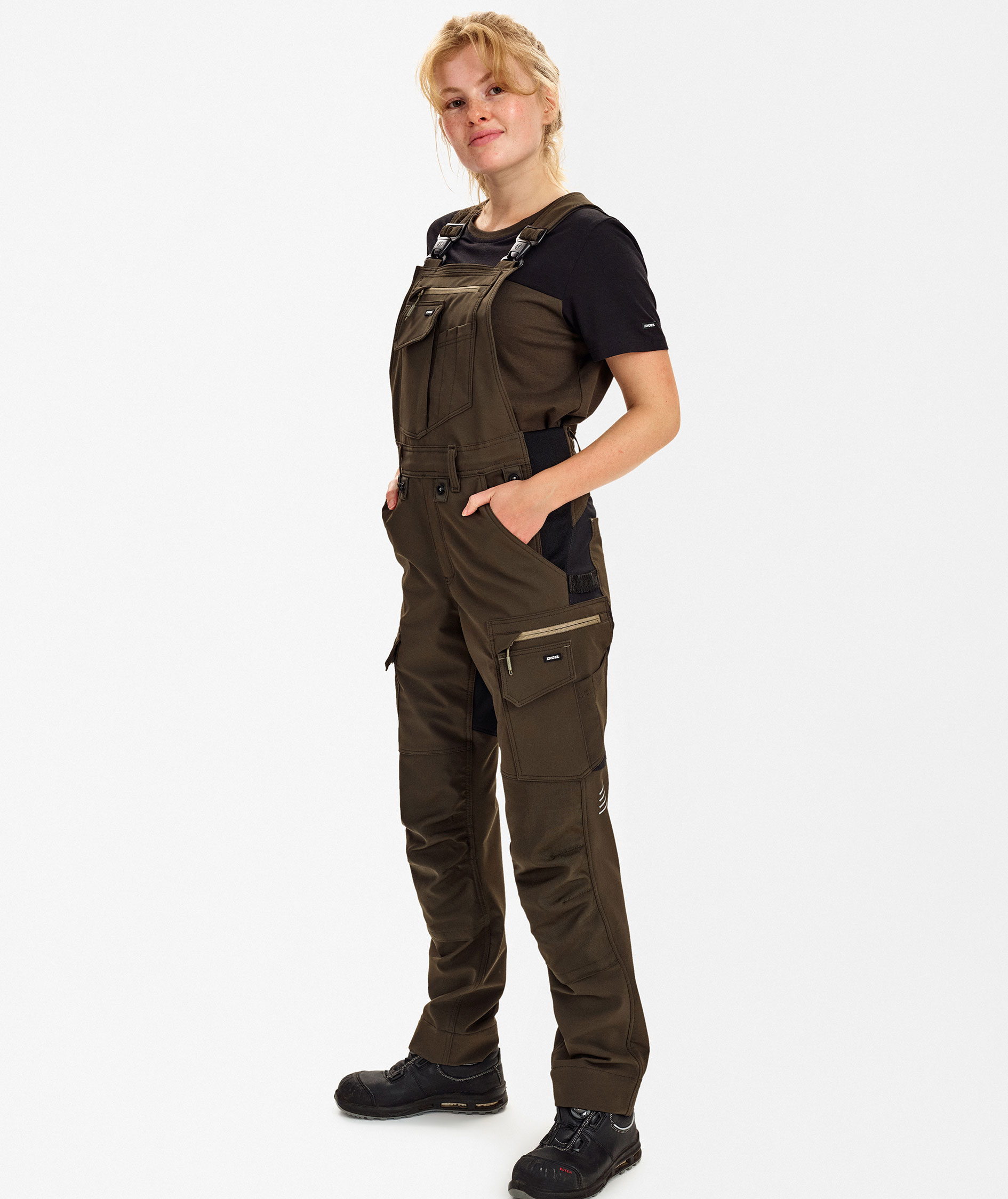 Engel Entire women's bib and brace  full stretch, Forest Green/Black, large image number 5