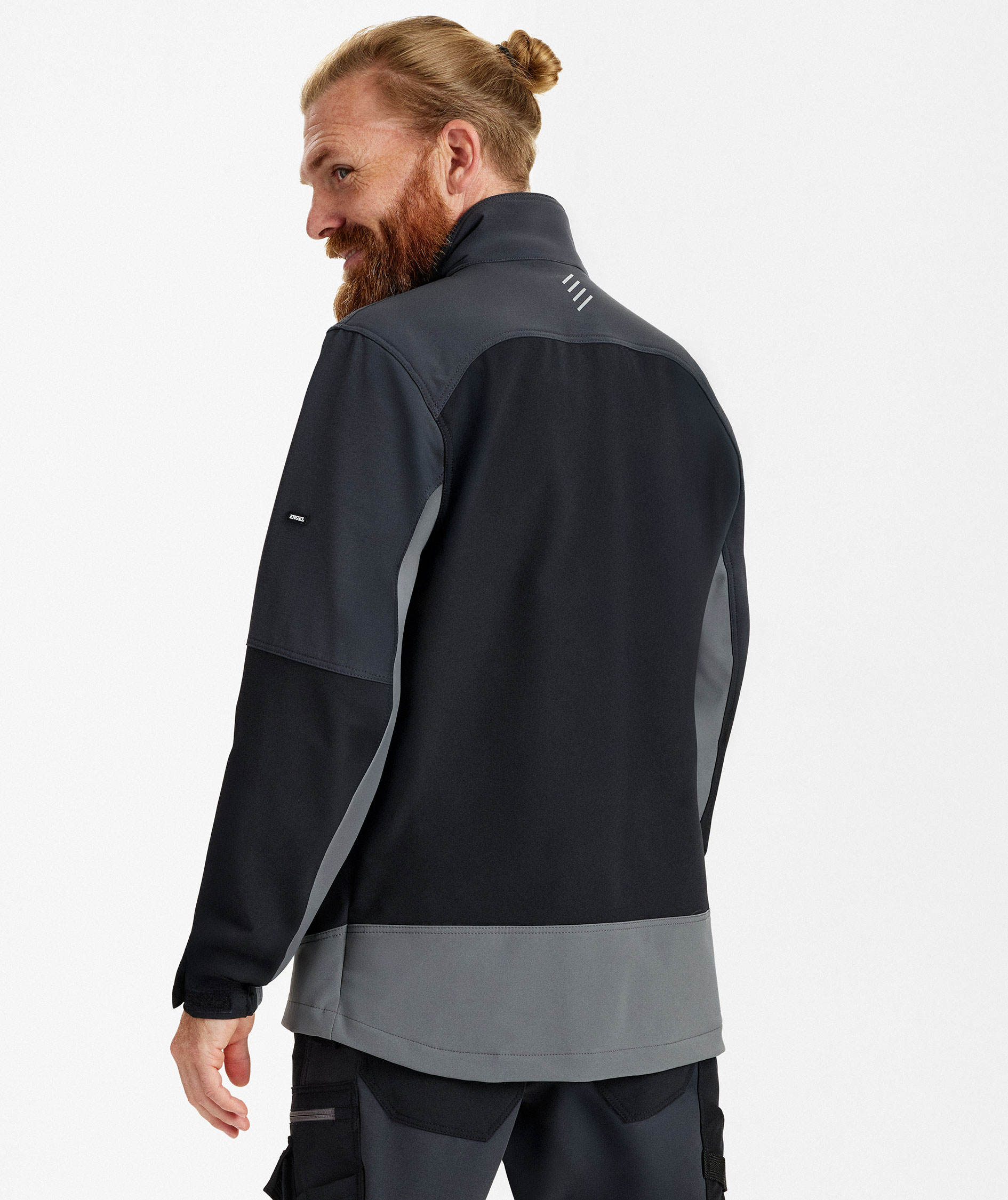 Engel Entire work jacket full stretch, Black/Anthracite Grey, large image number 4