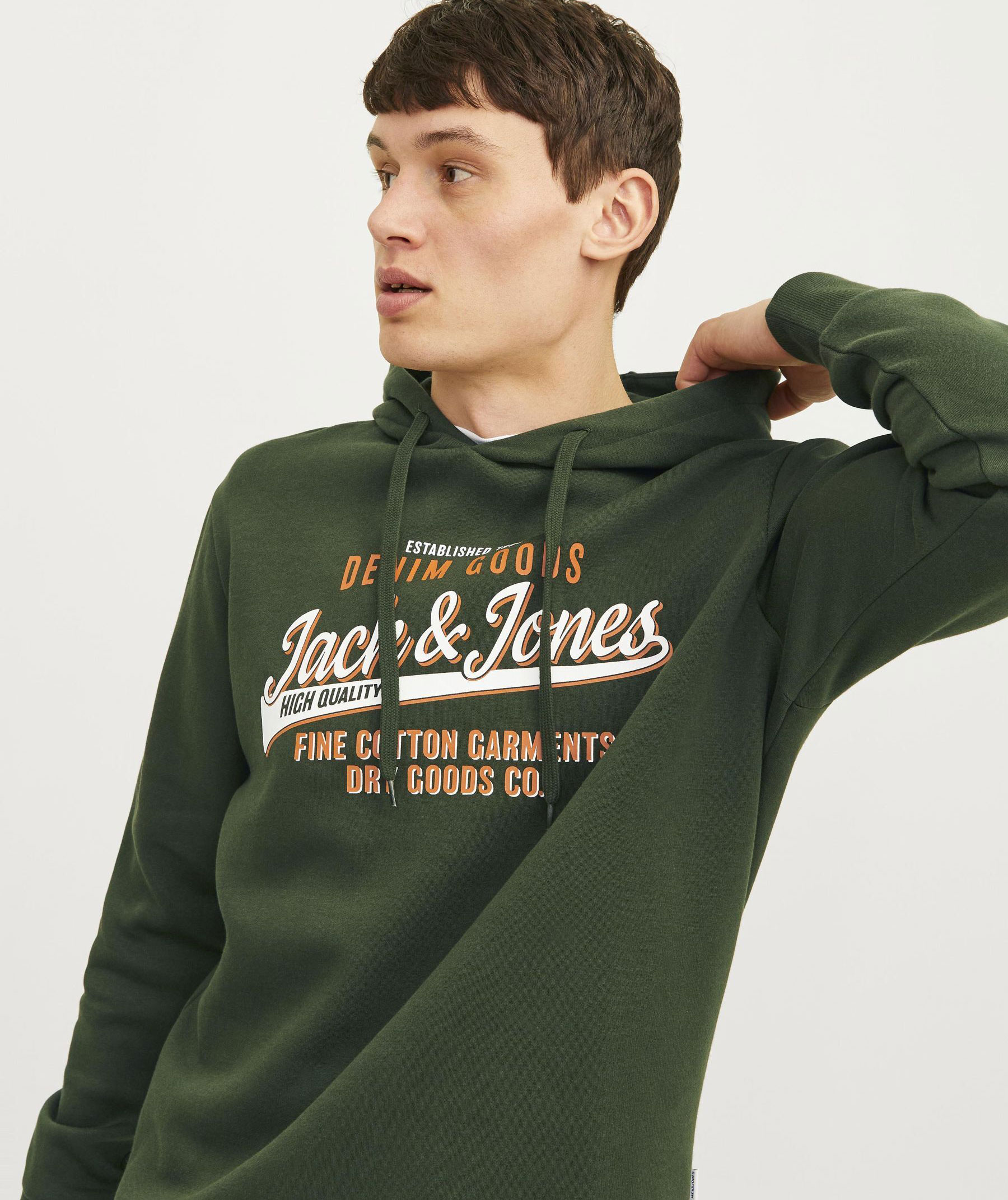 Jack & Jones JJELOGO hoodie, Kombu Green, large image number 6